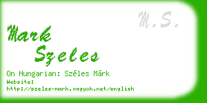 mark szeles business card